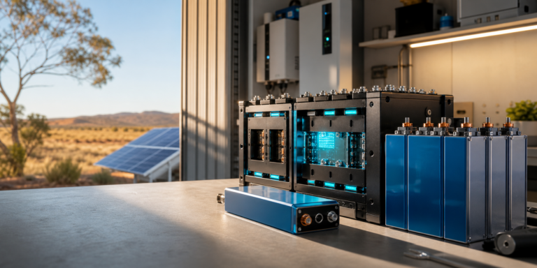 Sodium battery modules in a clean energy workshop